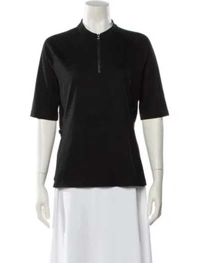 Pre-owned Hermes Crew Neck Short Sleeve Polo In Black