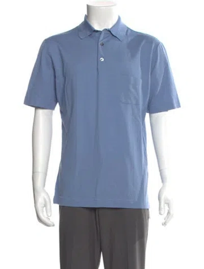 Pre-owned Hermes Crew Neck Short Sleeve Polo Shirt In Blue