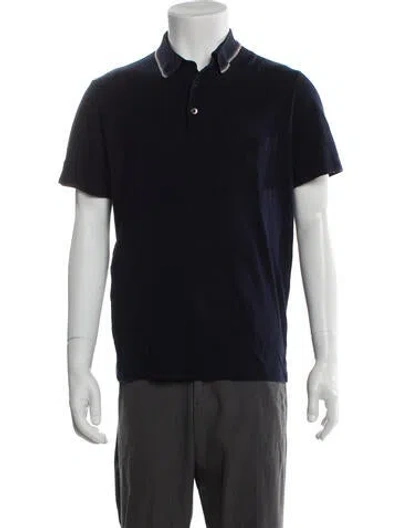 Pre-owned Hermes Crew Neck Short Sleeve Polo Shirt In Blue