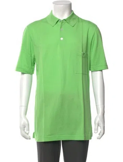 Pre-owned Hermes Crew Neck Short Sleeve Polo Shirt In Green