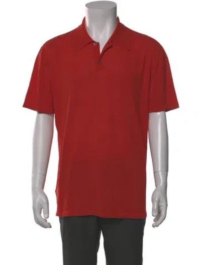 Pre-owned Hermes Crew Neck Short Sleeve Polo Shirt In Red