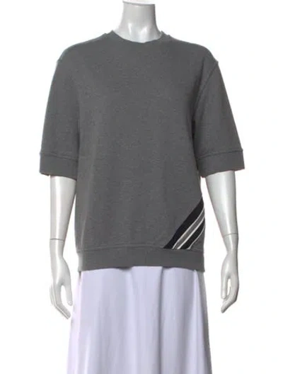 Pre-owned Hermes Crew Neck Short Sleeve Sweatshirt In Gray