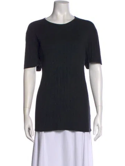 Pre-owned Hermes Crew Neck Short Sleeve T-shirt In Black