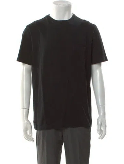 Pre-owned Hermes Crew Neck Short Sleeve T-shirt In Black