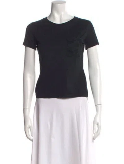 Pre-owned Hermes Crew Neck Short Sleeve T-shirt In Black