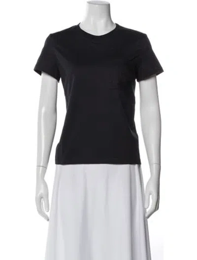 Pre-owned Hermes Crew Neck Short Sleeve T-shirt In Black