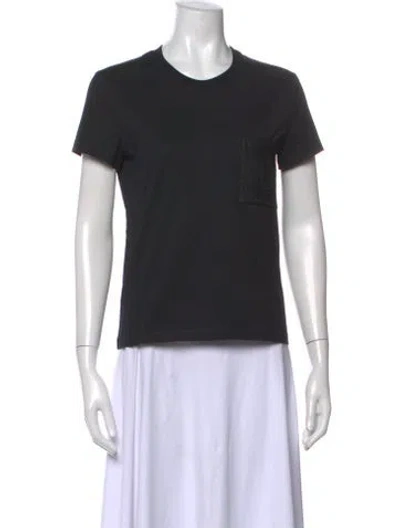Pre-owned Hermes Crew Neck Short Sleeve T-shirt In Black