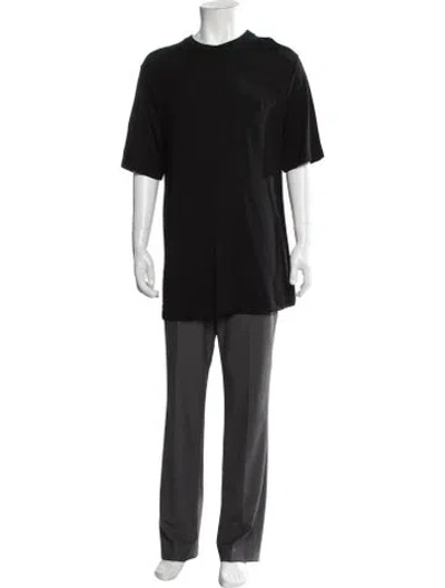 Pre-owned Hermes Crew Neck Short Sleeve T-shirt In Black