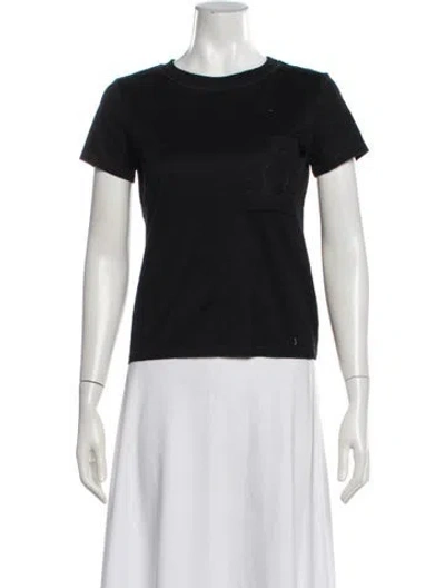 Pre-owned Hermes Crew Neck Short Sleeve T-shirt In Black