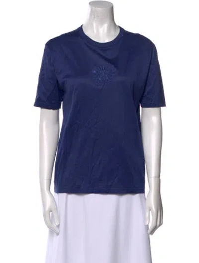 Pre-owned Hermes Crew Neck Short Sleeve T-shirt In Blue