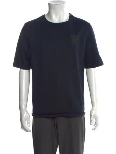 Pre-owned Hermes Crew Neck Short Sleeve T-shirt In Blue