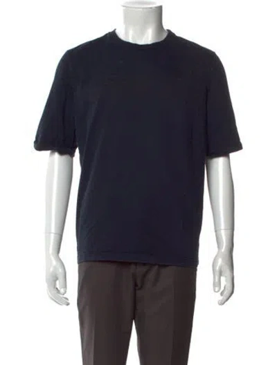 Pre-owned Hermes Crew Neck Short Sleeve T-shirt In Blue