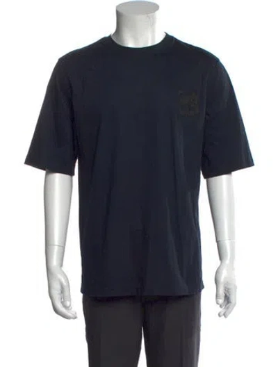 Pre-owned Hermes Crew Neck Short Sleeve T-shirt In Blue