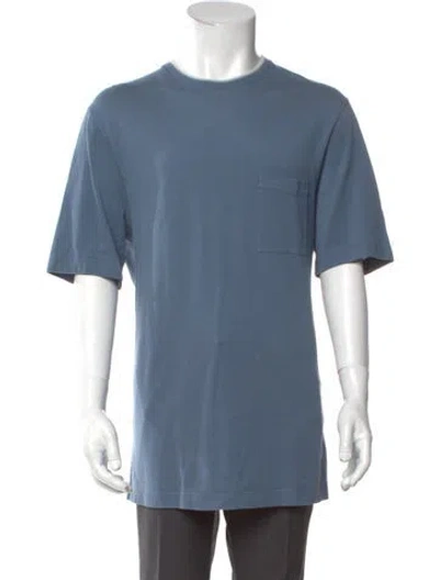 Pre-owned Hermes Crew Neck Short Sleeve T-shirt In Blue