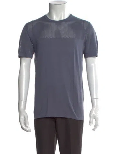 Pre-owned Hermes Crew Neck Short Sleeve T-shirt In Blue