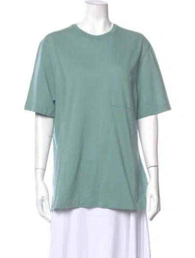 Pre-owned Hermes Crew Neck Short Sleeve T-shirt In Blue