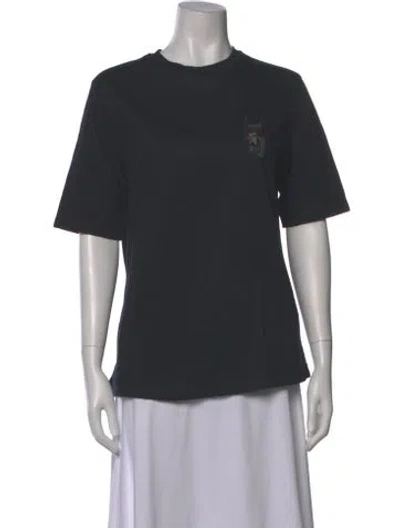 Pre-owned Hermes Crew Neck Short Sleeve T-shirt In Blue