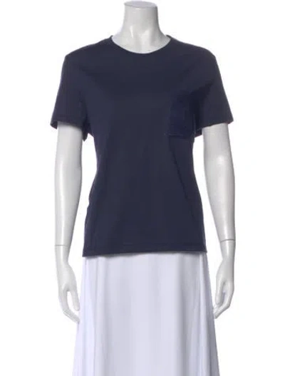 Pre-owned Hermes Crew Neck Short Sleeve T-shirt In Blue