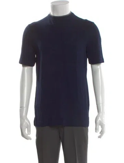 Pre-owned Hermes Crew Neck Short Sleeve T-shirt In Blue