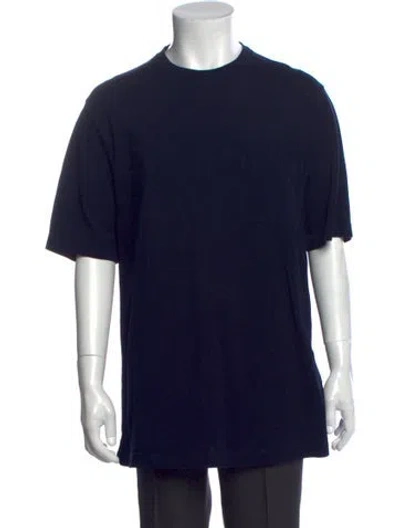 Pre-owned Hermes Crew Neck Short Sleeve T-shirt In Blue