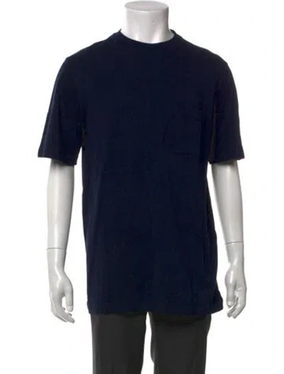 Pre-owned Hermes Crew Neck Short Sleeve T-shirt In Blue
