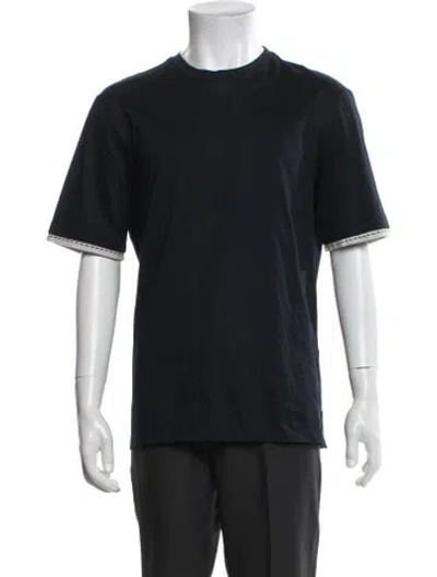 Pre-owned Hermes Crew Neck Short Sleeve T-shirt In Blue