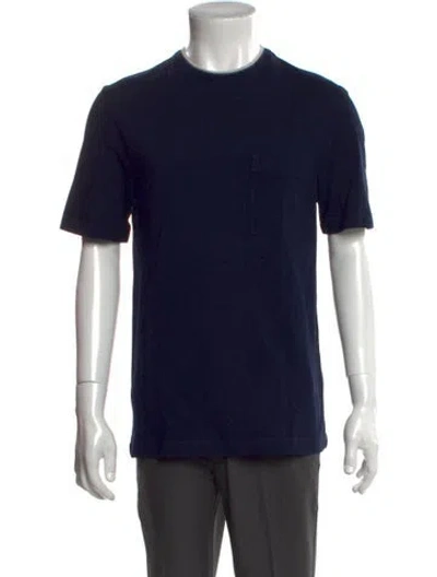 Pre-owned Hermes Crew Neck Short Sleeve T-shirt In Blue