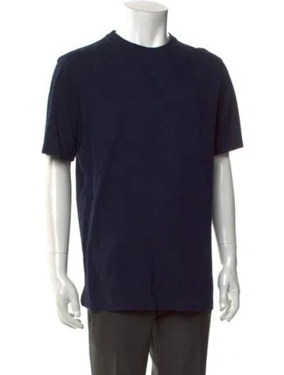 Pre-owned Hermes Crew Neck Short Sleeve T-shirt In Blue