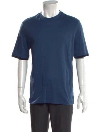 Pre-owned Hermes Crew Neck Short Sleeve T-shirt In Blue