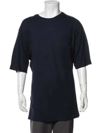 Pre-owned Hermes Crew Neck Short Sleeve T-shirt In Blue