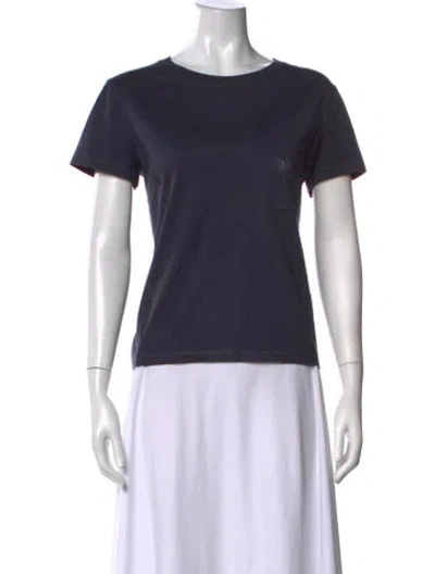Pre-owned Hermes Crew Neck Short Sleeve T-shirt In Blue
