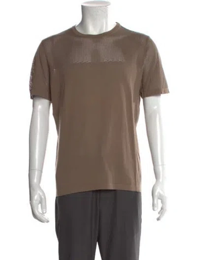 Pre-owned Hermes Crew Neck Short Sleeve T-shirt In Brown