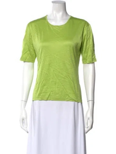 Pre-owned Hermes Crew Neck Short Sleeve T-shirt In Green