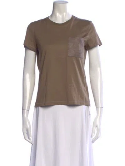 Pre-owned Hermes Crew Neck Short Sleeve T-shirt In Neutrals