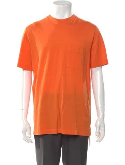 Pre-owned Hermes Crew Neck Short Sleeve T-shirt In Orange