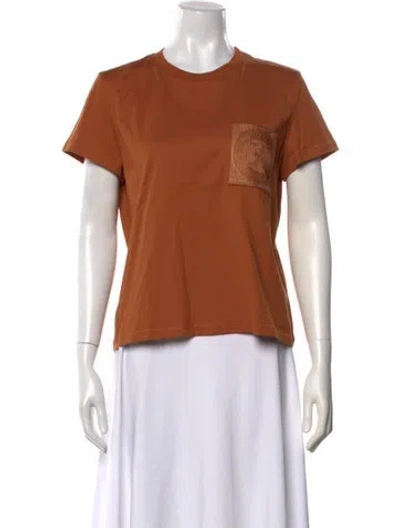 Pre-owned Hermes Crew Neck Short Sleeve T-shirt In Orange