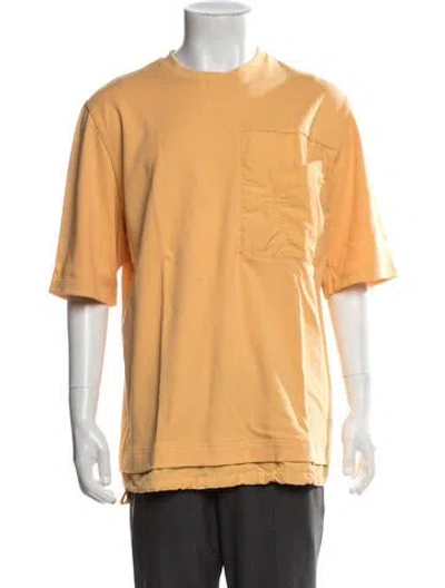 Pre-owned Hermes Crew Neck Short Sleeve T-shirt In Orange