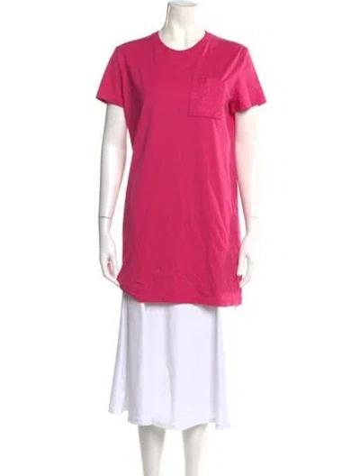 Pre-owned Hermes Crew Neck Short Sleeve T-shirt In Pink
