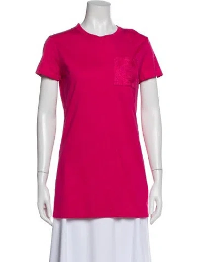 Pre-owned Hermes Crew Neck Short Sleeve T-shirt In Pink
