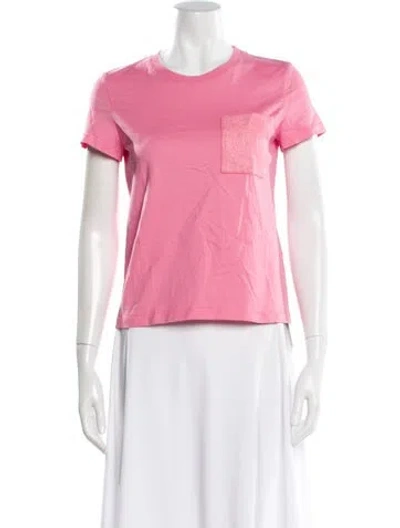 Pre-owned Hermes Crew Neck Short Sleeve T-shirt In Pink