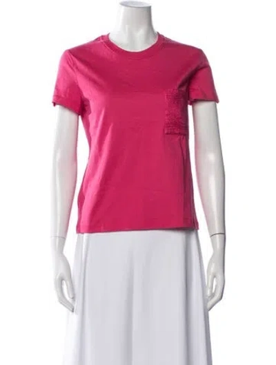Pre-owned Hermes Crew Neck Short Sleeve T-shirt In Pink