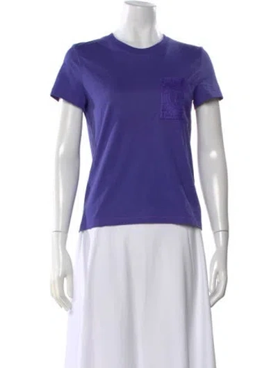 Pre-owned Hermes Crew Neck Short Sleeve T-shirt In Purple