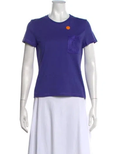 Pre-owned Hermes Crew Neck Short Sleeve T-shirt In Purple