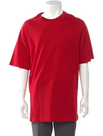 Pre-owned Hermes Crew Neck Short Sleeve T-shirt In Red