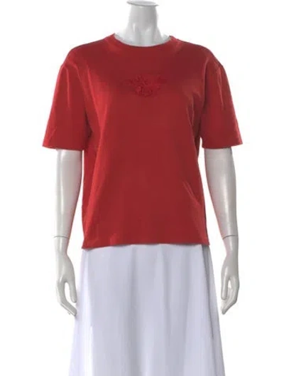 Pre-owned Hermes Crew Neck Short Sleeve T-shirt In Red