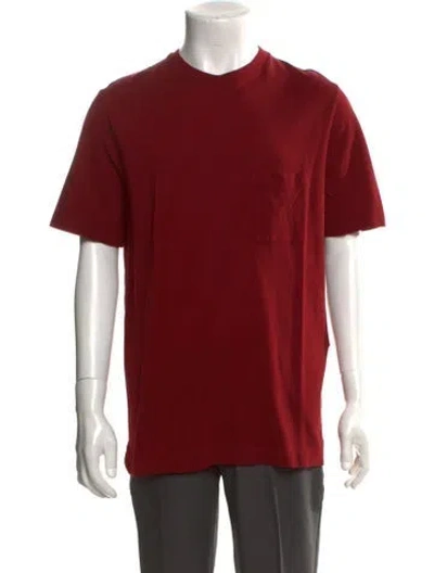 Pre-owned Hermes Crew Neck Short Sleeve T-shirt In Red