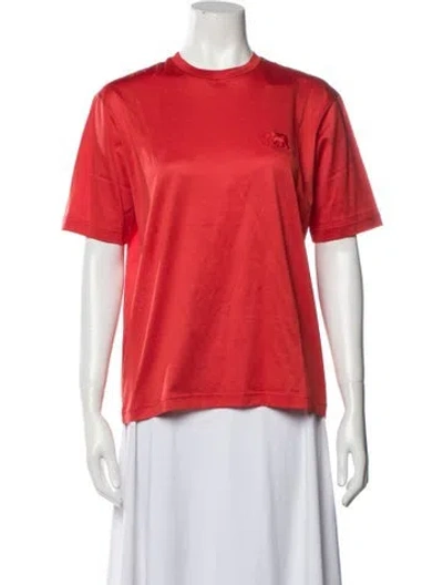 Pre-owned Hermes Crew Neck Short Sleeve T-shirt In Red