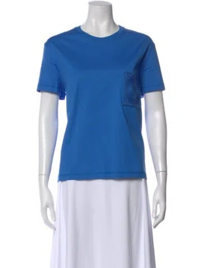 Pre-owned Hermes Crew Neck Short Sleeve T-shirt W/ Tags In Blue