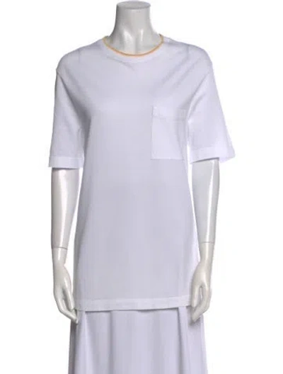 Pre-owned Hermes Crew Neck Short Sleeve T-shirt In White