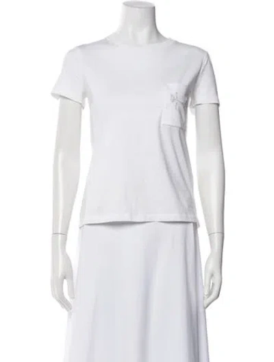 Pre-owned Hermes Crew Neck Short Sleeve T-shirt In White